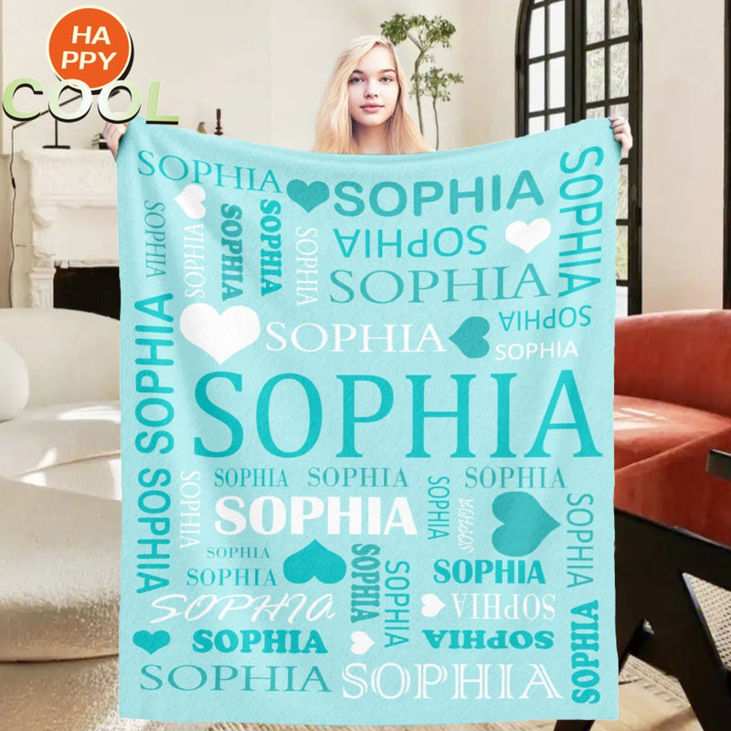 Personalized Name Blanket for Kids and Adults, Family, Friends