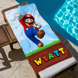Personalized Beach Towel for Kids and Adults - Cute Cartoon Custom Bath Towel Vacation Gift