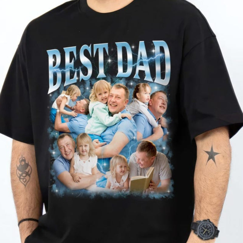 Unisex Personalized T-Shirt with Photo and Text - Unique Gift for Father's Day, Birthday, Mother's Day, Christmas