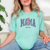 Customizable Patriotic Family T-Shirt - Personalized Dada Mama Mini Shirt with Name- Red White Blue Family Shirt for 4th Of July