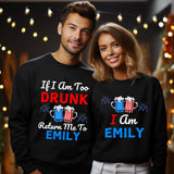 Personalized Matching Couples Shirt with Name- Funny Couple Shirts for Independence Day - Drinking Party Shirts For 4th Of July