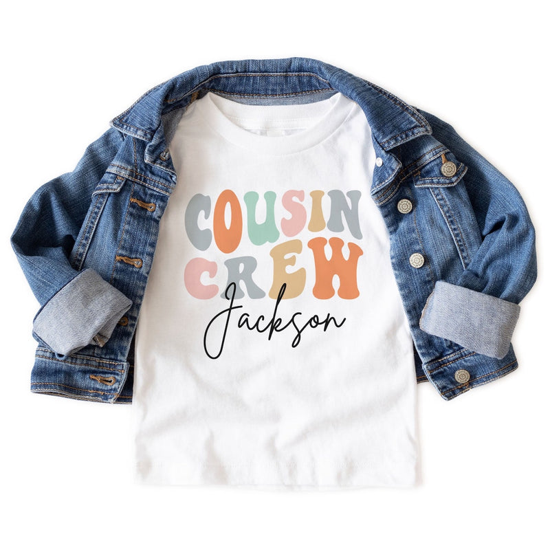 Personalized Groovy Cousin Crew Kids Shirt - Retro Custom Matching Cousins Shirts - Cousin Trip - Boho Natural Kids Youth & Adult Shirt