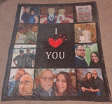 I Love You Couples Gifts - Custom Photo Blanket for Girlfriend Boyfriend Gifts, Personalized Picture Blankets for Christmas Couples Gifts