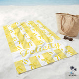 Custom Bow Towels,Friends Stripes Towel Customization,Birthday Beach Towels with Name,Colorful Bride Gifts,Kids Towels,Vacation Pool Towel