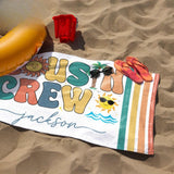 Personalized Cousin Crew Beach Towel with Name, Summer Beach Gift for Cousin, Custom Name Pool Towel, Matching Cousin Trip Gift, Family Vacation Gift
