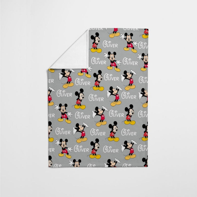 Personalized Name Blanket with Disney Mickey Minnie Mouse Character, Soft Cozy Quilt, Perfect Gift for Kids Adults, Birthday Housewarming Christmas Gift