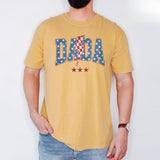 Customizable Patriotic Family T-Shirt - Personalized Dada Mama Mini Shirt with Name- Red White Blue Family Shirt for 4th Of July