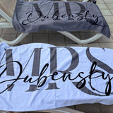 Custom Couple Towel,Personalized Mr. and Mrs. Beach Towel, His and Hers Newlywed Gift, Just Married Bride Gift, Wedding Gift,Honeymoon Gift