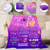 Kpop Easter Basket Stuffers for Girls, Kpop Merch Stuff, Easter Blanket for Teen Girls, Music Gifts for Women Friends K-Pop Fans, Korean Blankets with Trendy for Women, Cozy Flannel Throw 50‘’×60‘’