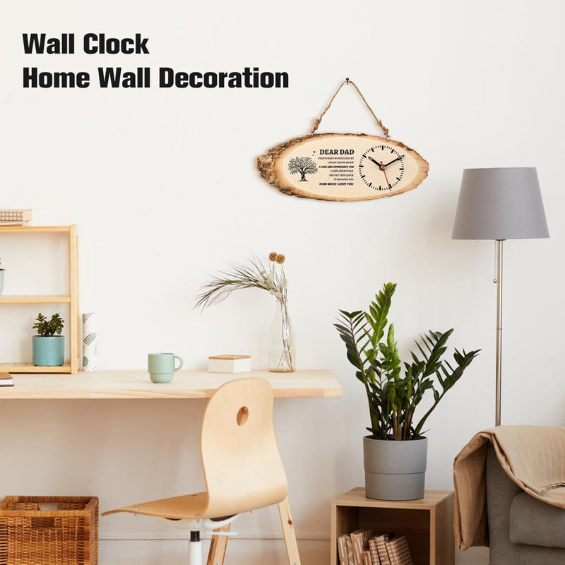 Gifts for Dad Wooden Clock, Dad Gifts from Daughter Son, Dad Birthday Gift from Daughter, Birthday Gifts for Dad Who Wants Nothing, Gifts for Dad from Daughter to My Dad Gifts