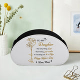 Personalized Remote Control Holder with Birth Month Flower, Name & Text , 5 Compartments Leather TV Remoter Caddy Desktop Organizer Makeup Brush Holder Storage Fits TV Remotes, Media Controllers, Office Supplies