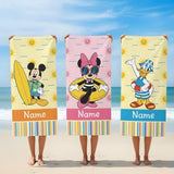 Personalized Cartoon Beach Towel Gift, Custom Summer Beach Towel, Custom Kids towel, Summer Gift, Beach Trip