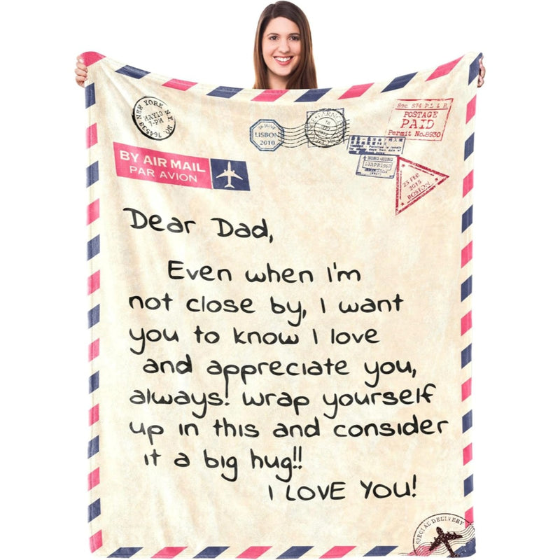 Father's Day Blanket Gifts for Dad from Daughter Son - Father's Day Present for Father, Father Blanket from Daughter Son, Papa Birthday Gift