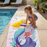Mermaid Personalized Beach Towel, Mermaid Party Favors, Custom Beach Towel, Mermaid Birthday Gift For Kids