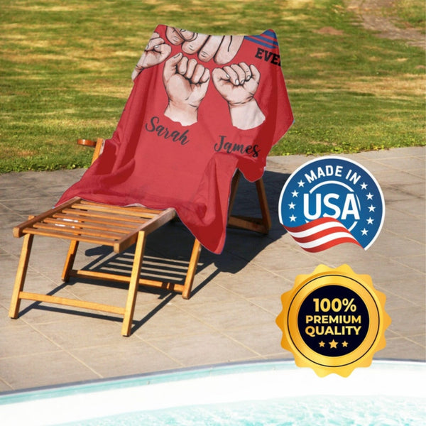 Best Dad Ever Beach Towel, Custom Best Dad Towels - Father Personalized Beach Towel with Kids Names, Best Dad Ever Gift for Him T146