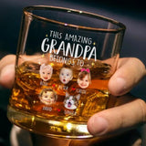 Custom Baby Face Whiskey Glass, This Amazing Grandpa Belongs To, Custom Grandkids Photo, Custom Grandpa Gift, Grandpa Birthday Whiskey Glass