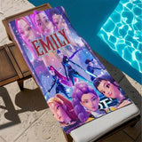 Personalized Huntrix Beach Towel, Kpop Demon Hunter Inspired Towel, Summer Vacation Gift, Huntrix Pool Beach Towel
