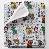 Custom Paw Patrol Blanket, Paw Patrol Blanket Toddler, Baby Blanket, Baby Shower Gift, Baby Gift, Personalized Blanket