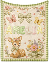Super Soft Personalized Blanket with Name for Newborn, Kids - Unique Gift for Birthday Christmas