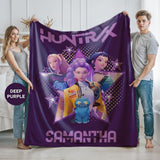 Kpop Demon Hunters Custom Blanket, Kpop Fun Gift, Cozy K-Pop Demon Hunters Huntrix Blanket, Anime Inspired, Cute Huntrix Inspired Blanket