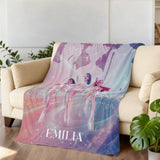 Personalized Cozy K pop Demon Hunters Blanket with Name, Custom Huntrix Blanket, Anime Inspired Blanket, Christmas Family Gift Kpop Fun Gift
