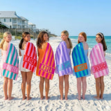 Personalized Name Towel for Beach Bath Pool, Customizable Beach Towel for Family Vacation, Birthday