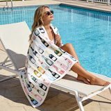 Champagne Bottle Beach Towel, Gifts for Champagne Lovers Sand Free Swim Bath Towels for Women Swimming Pool Camping Travel, Cocktail Lovers Gifts Oversized XL Beach Towels