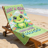 Cute Frog Beach Towel, Soft Lightweight Microfiber Quick Dry Bath Towels Gifts for Bathroom, Pool, Travel, Swimming Decor