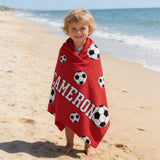 Personalized Soccer Beach Towel, Custom Name Towel, Soccer Gift for Kids, Soccer Player Gift, Soccer Mom, Sports Beach Towel 30x60
