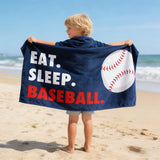 Basketball Beach Towel, Microfiber Quick Dry Eat Sleep Sports Bath Towels, Thin Lightweight Sand Free Pool Wrap for Men Boys Camping Travel
