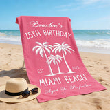 Custom Beach Towel for Beach Vacation, Summer Birthday