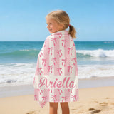 Custom Bow Towels,Friends Stripes Towel Customization,Birthday Beach Towels with Name,Colorful Bride Gifts,Kids Towels,Vacation Pool Towel