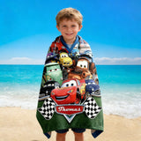 Personalized Name Disney Cars Beach Towels, Lightning McQueen Tow Mater Characters Beach Towels, Cars Birthday Gift, Tow Mater Towels