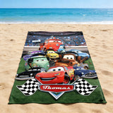 Personalized Name Disney Cars Beach Towels, Lightning McQueen Tow Mater Characters Beach Towels, Cars Birthday Gift, Tow Mater Towels
