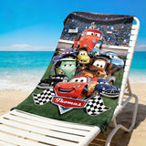Personalized Name Disney Cars Beach Towels, Lightning McQueen Tow Mater Characters Beach Towels, Cars Birthday Gift, Tow Mater Towels