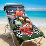Personalized Name Disney Cars Beach Towels, Lightning McQueen Tow Mater Characters Beach Towels, Cars Birthday Gift, Tow Mater Towels