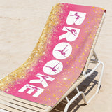 Custom Name Glitter Dance Silhouette Beach Towel, Personalized Glitter Dancer Beach Towel, Custom Quick Dry Beach Towel, Personalized Gift