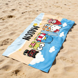 Personalized Kids Towel, Cartoon Beach Towel, Cartoon Character Gift, Custom Birthday Towel Gift for Kids, Pool Name Towel, Bath Towel