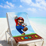Personalized Beach Towel for Kids and Adults - Cute Cartoon Custom Bath Towel Vacation Gift