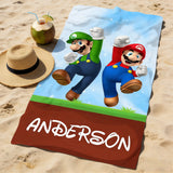 Personalized Beach Towel for Kids and Adults - Cute Cartoon Custom Bath Towel Vacation Gift