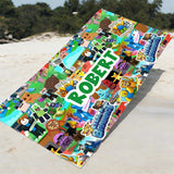 Customizable BrainRot Roblox Game Beach towel Bath towel