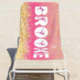 Custom Name Glitter Dance Silhouette Beach Towel, Personalized Glitter Dancer Beach Towel, Custom Quick Dry Beach Towel, Personalized Gift