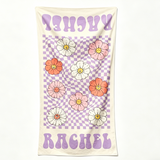 Personalized Name Towel for Beach Bath Pool, Customizable Beach Pool Bath Towel for Kids and Adults