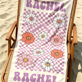 Personalized Name Towel for Beach Bath Pool, Customizable Beach Pool Bath Towel for Kids and Adults