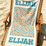Personalized Name Towel for Beach Bath Pool, Customizable Beach Pool Bath Towel for Kids and Adults