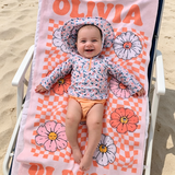 Personalized Name Towel for Beach Bath Pool, Customizable Beach Pool Bath Towel for Kids and Adults
