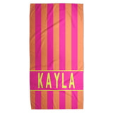 Personalized Name Towel for Beach Bath Pool, Customizable Beach Towel for Family Vacation, Birthday