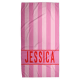 Personalized Name Towel for Beach Bath Pool, Customizable Beach Towel for Family Vacation, Birthday