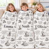 Personalized Name Blanket - Bible verse kids blanket - Christian baby gift newborn receiving blanket - Gift for Baptism - Woodland blanket - Custom Christian Nursery decor gift
