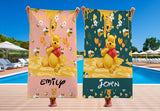 Personalized Winnie the Pooh Towel, Custom Kids Beach Towel with Name
